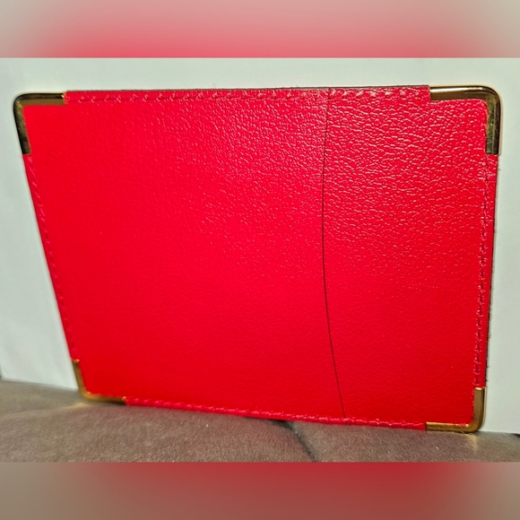 Rolex Vintage Calfskin Leather Card Wallet 3 Slot Red Gold Document Receipt ID - Picture 10 of 12